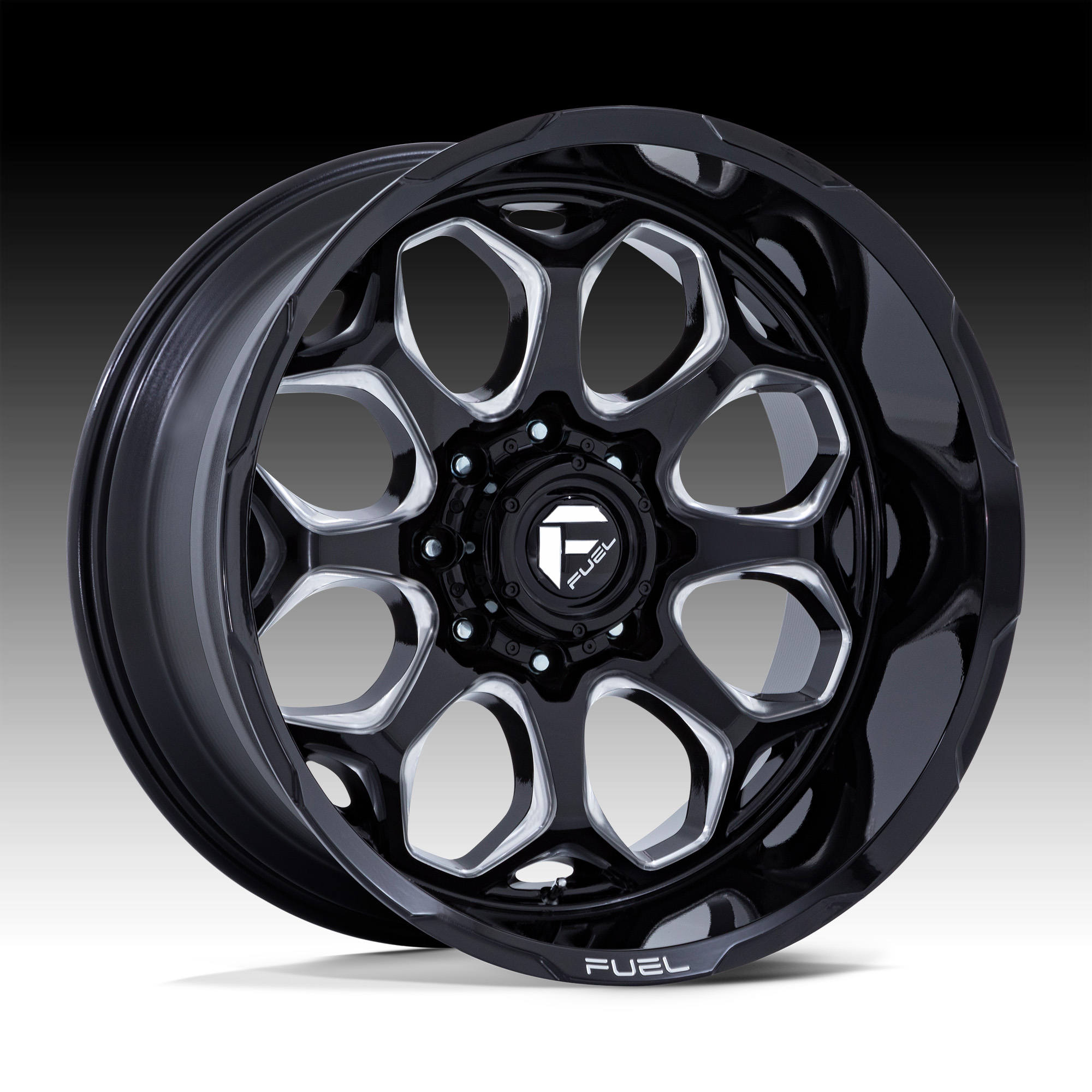 Fuel Scepter Fc Be Gloss Black Milled Custom Truck Wheels Scepter